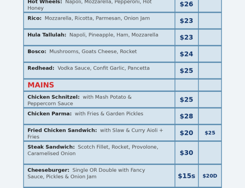 MBC Canteen Menu